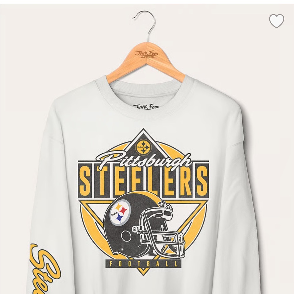 Junk Food Clothing White and Yellow Steelers Top